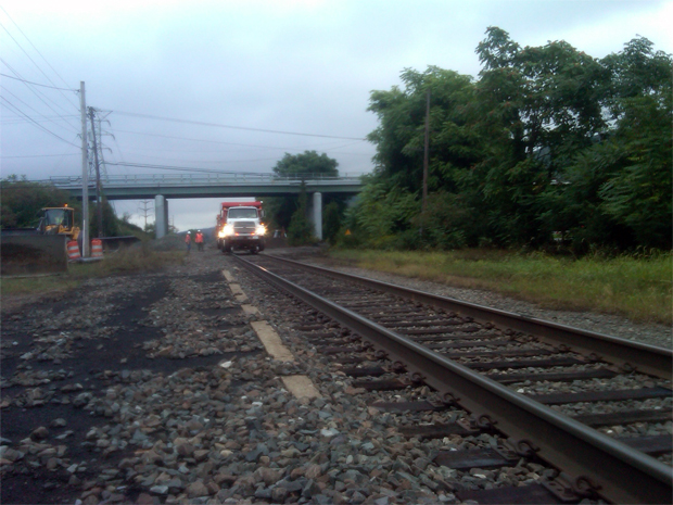 Repairs on the Port Jervis Line - Tuxedo, NY - Sep 15, 2011 (credit: Peter Haskell / WCBS 880)
