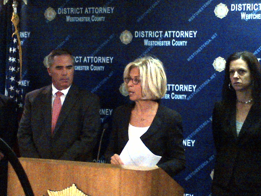 Westchester County District Attorney Janet DiFiore addresses reporters - White Plains, NY - May 3, 2012 (credit: Marla Diamond / WCBS 880)