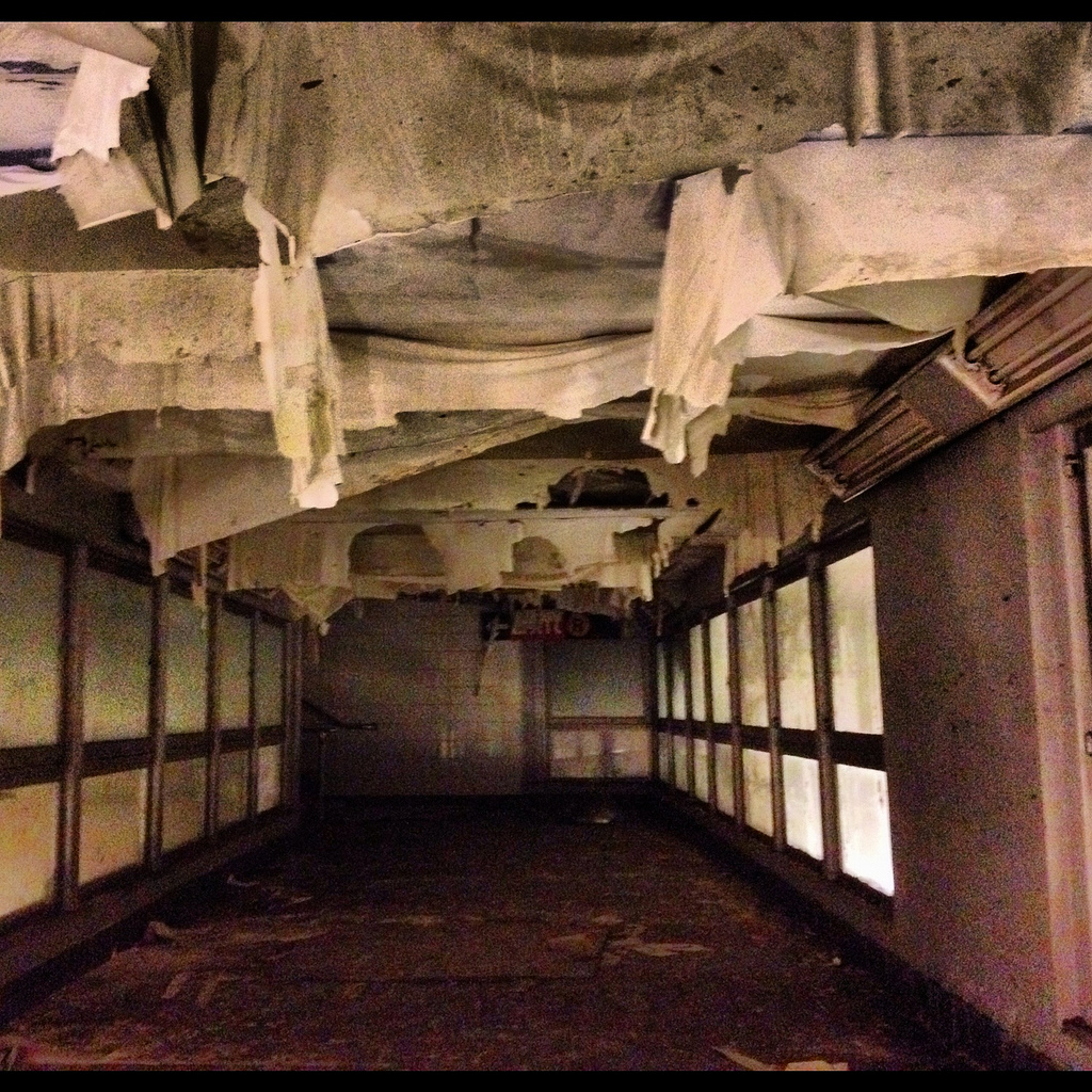 Ceiling damage caused by Sandy at the South Ferry station (credit: MTA New York City Transit / David Henly)