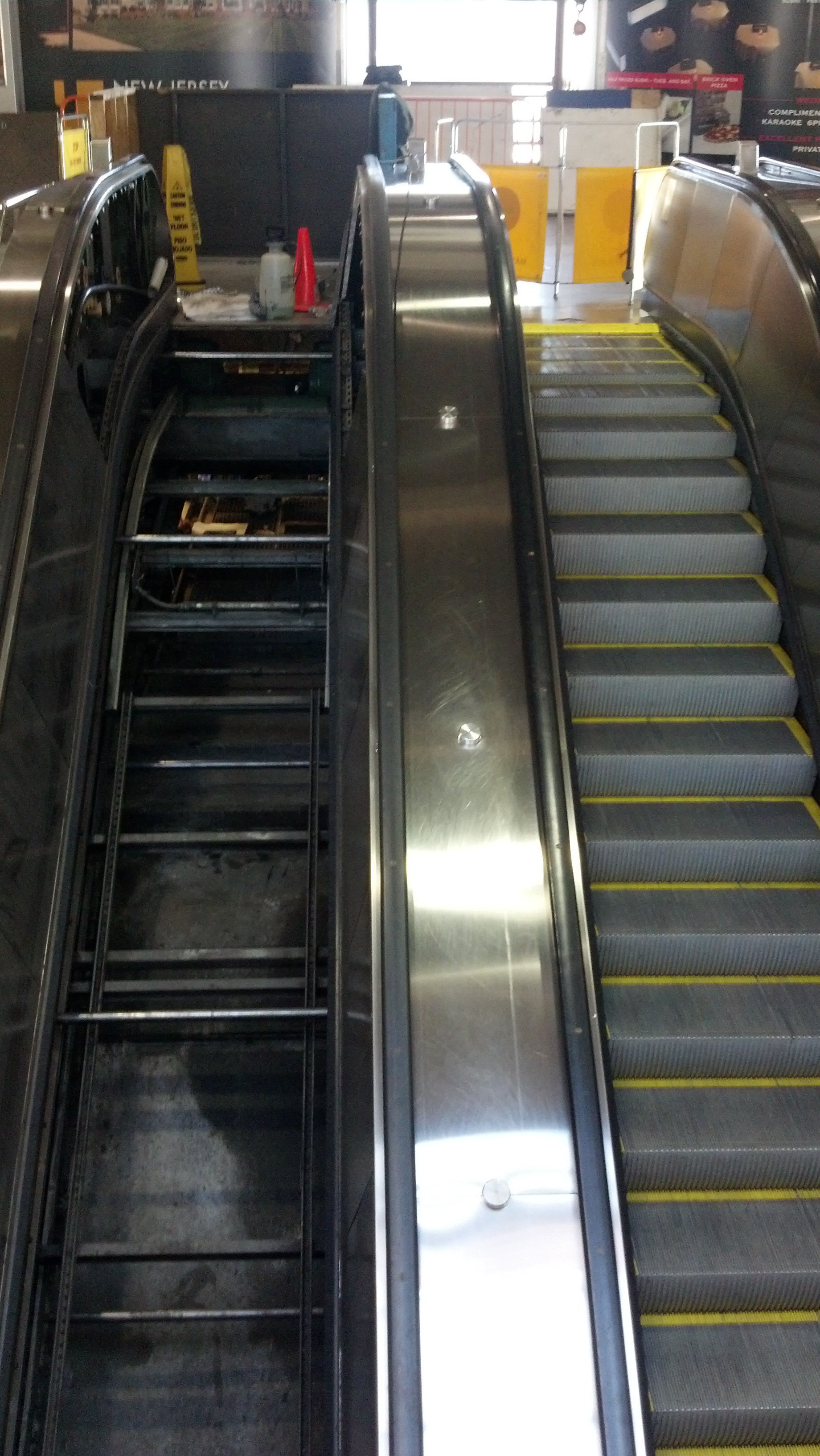 Escalators out of service at the Exchange Place PATH station in Jersey City - Jan. 7, 2013 (credit: Marla Diamond / WCBS 880)