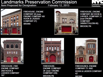 Five NYC firehouses designated as landmarks (credit: NYC Landmarks Preservation Commission)