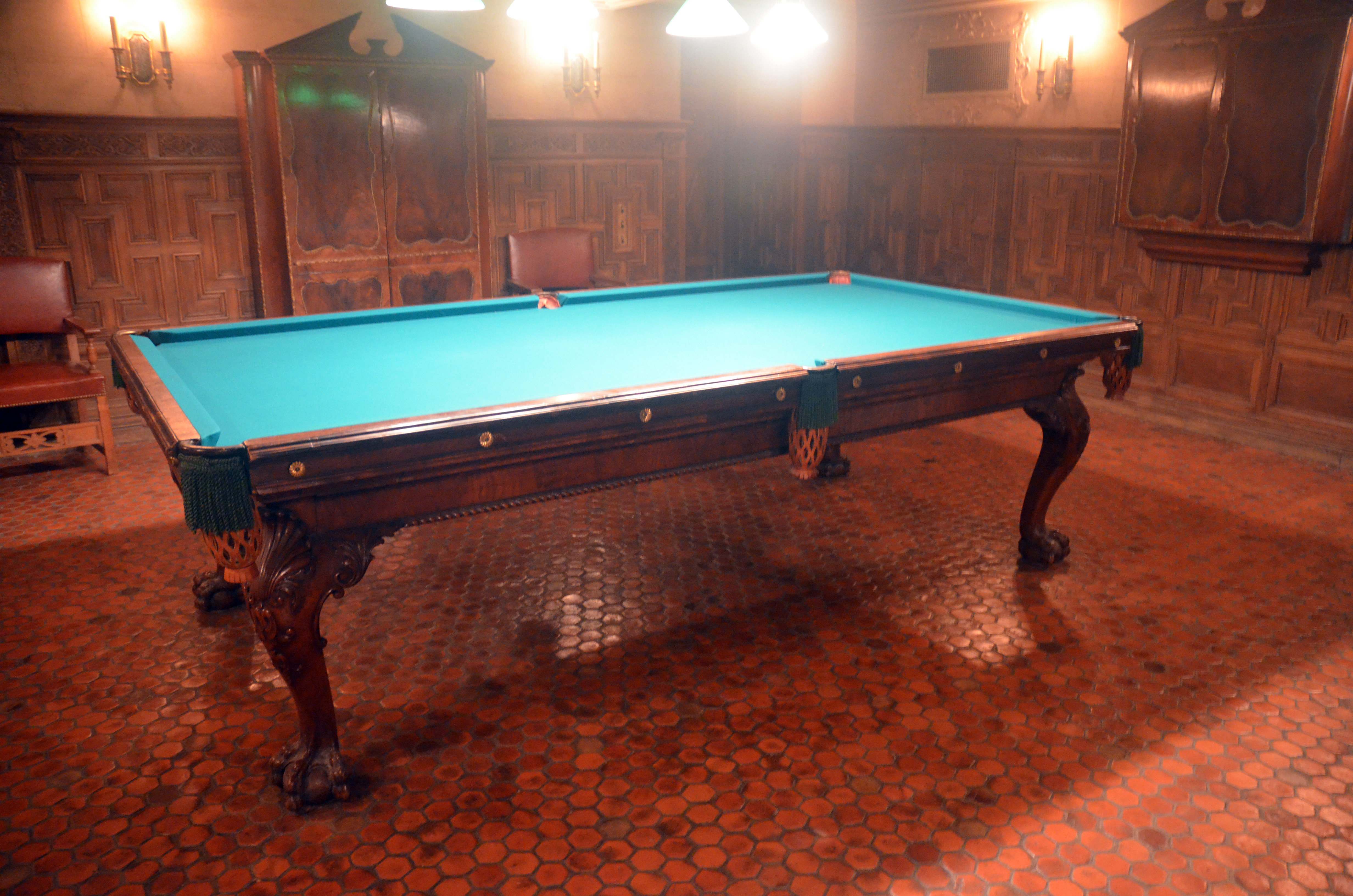 The billiard table at the Frick Collection as seen in late 2012 (credit: Evan Bindelglass / CBSNewYork)
