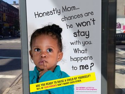 A bus ad from HRA's Teen Pregnancy Prevention Campaign. (credit: NYC Human Resources Administration/Flickr)