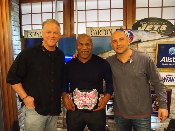 Mike Tyson with Boomer & Carton (credit: Al Dukes/WFAN)
