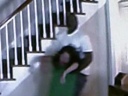 A nanny cam image of a suspect who police said brutally beat a woman in front of her 3-year-old daughter in their home in Millburn, NJ. (credit: CBS 2)