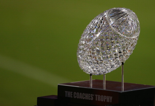 CLEMSON, SC - AUGUST 31:  A view of the BCS National Championship Trophy during their game at Memorial Stadium on August 31, 2013 in Clemson, South Carolina.  (Photo by Streeter Lecka/Getty Images)
