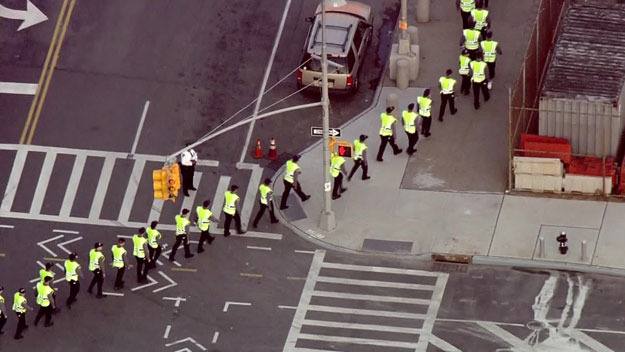 Approximately 100 NYPD recruits were brought in to aid in the search for Avonte Oquendo on Oct. 18, 2013. (Photo: Chopper 2)
