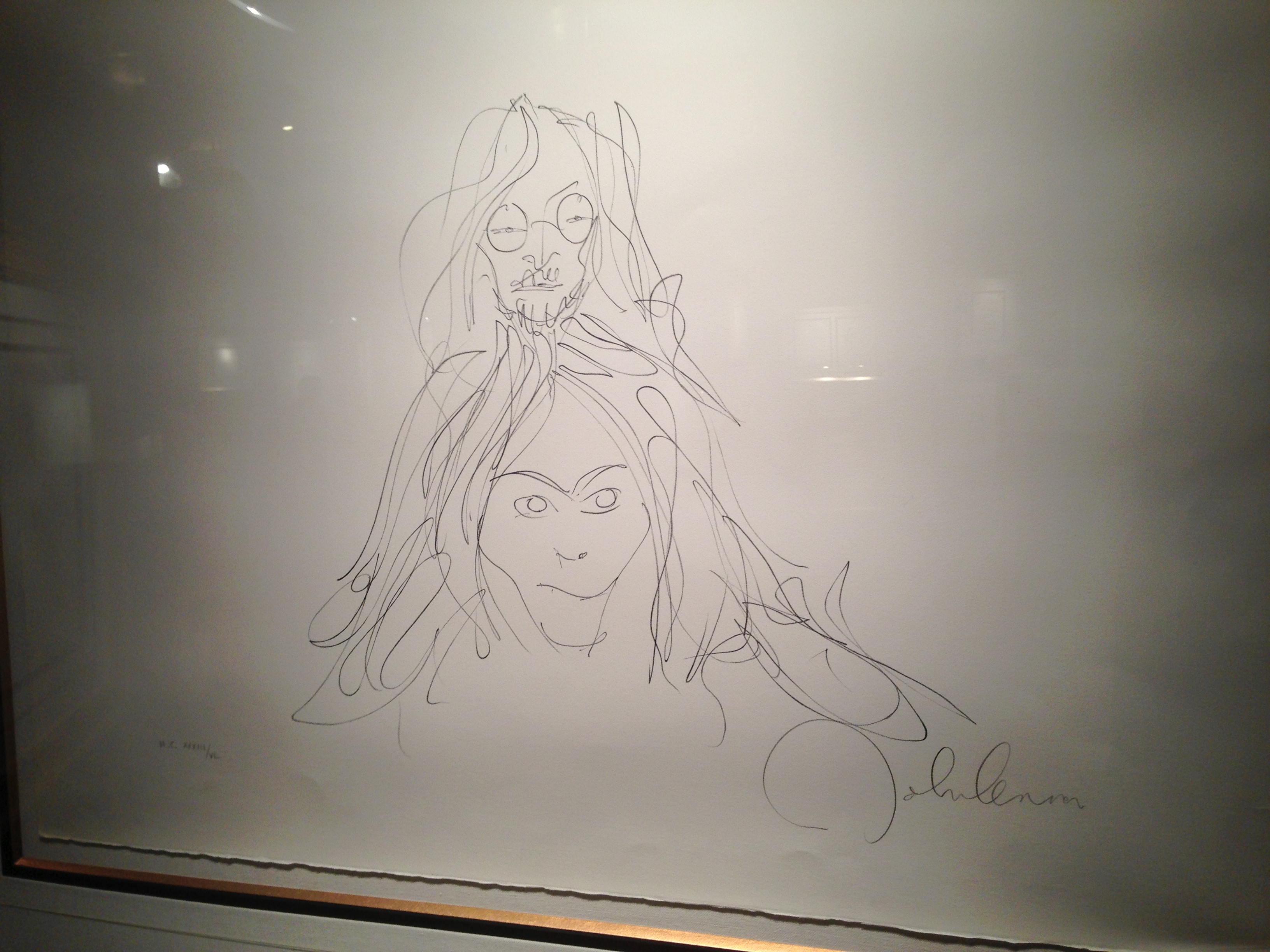 John Lennon self portrait with Yoko Ono on display (credit, Peter Haskell/WCBS 880)