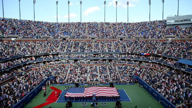 Arthur Ashe Stadium in Flushing Meadows, Queens, hosts the US Open Tennis Championships. (Credit: Getty Images)