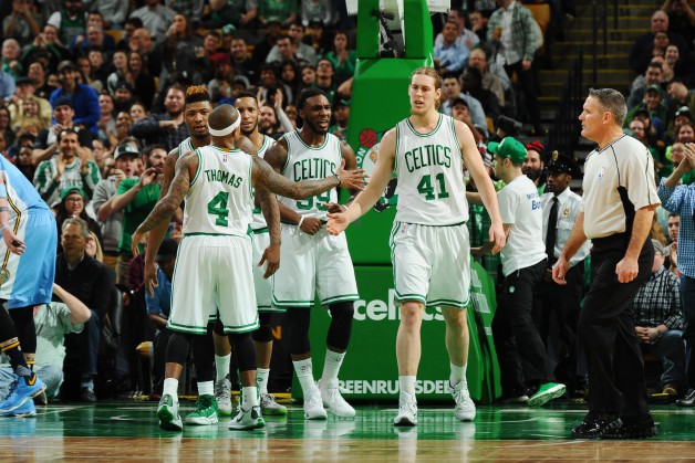 Isaiah Thomas and Kelly Olynyk Boston Celtics