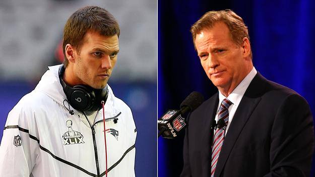 Tom Brady (Photo by Tom Pennington/Getty Images), Roger Goodell (Photo by Mike Lawrie/Getty Images) 