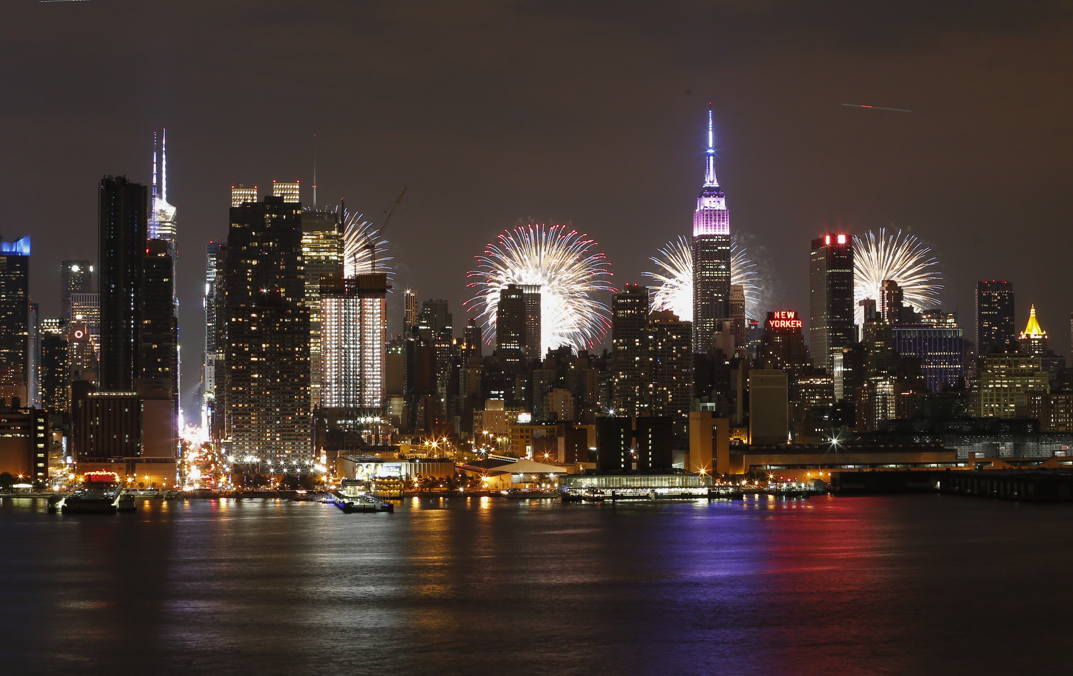 Fireworks light up the New York City skyline during 39th annual Macy's 4th of July fireworks for Independence day as seen from Weehawken, N.J., on July 4, 2015 . (Credit: Kena Betancur/ AFP/Getty Images)
