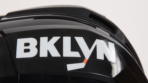 The matching helmet for the New York Islanders third uniform is photographed during a session on Sept. 15, 2015 at Islanders Iceworks in Syosset, New York. (Photo by Bruce Bennett/Getty Images)