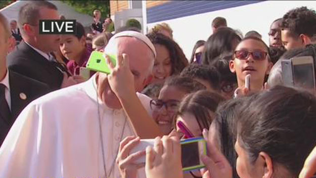 Pope At Our Lady Queen of Angels School
