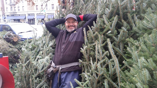 Upper West Side Christmas tree salesman Francois (credit: Marla Diamond/WCBS 880)