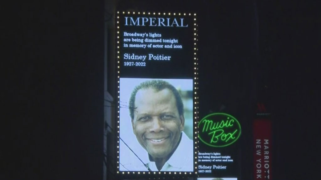 Broadway Theaters Dim Lights To Honor Late Actor Sidney Poitier